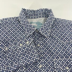 Wrangler‎ 20X Competition Button Down Shirt Mens Large Red Blue Print